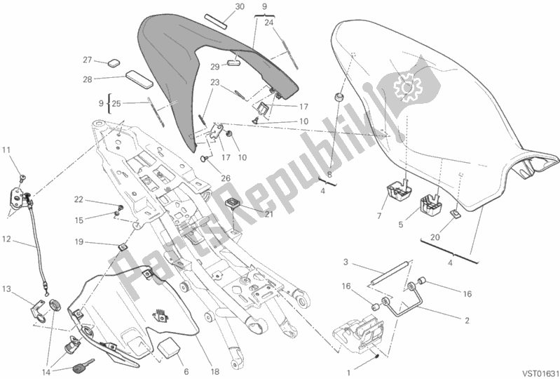 Wszystkie części do Siedzenie Ducati Monster 1200 S 2020